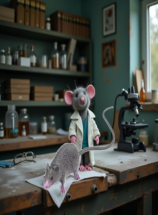 WaigN Plastic Halloween Rat, Realistic Fake Mouse for Party Decorations, Creepy Prank Props, Spooky April Fool's Day Trick, Lifelike Mice Figures for Party and Haunted House Decor, Decorations (Grey) - Image 5